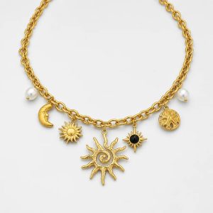 Sun And Moon Necklace Set
