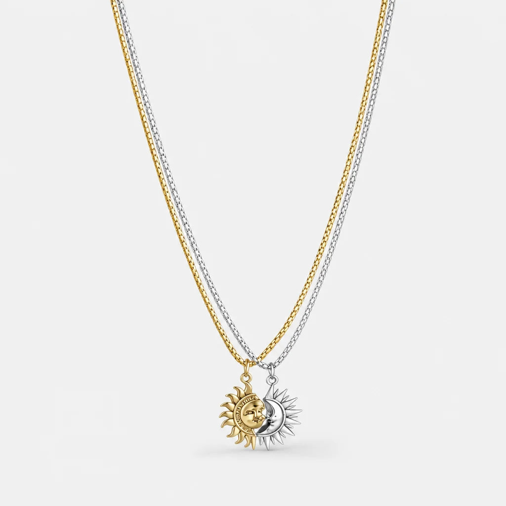 Sun Moon Friendship Necklace