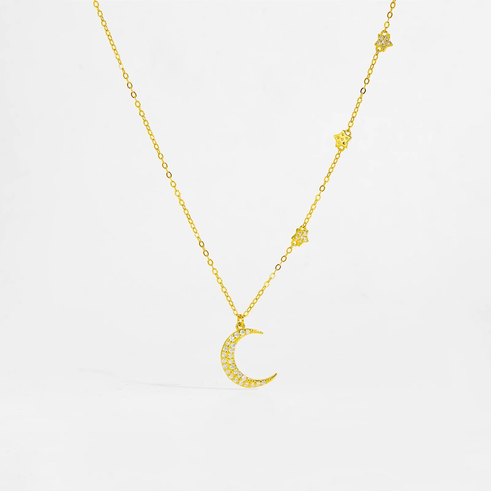 White Gold Moon Necklace