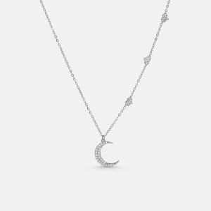 White Gold Moon Necklace